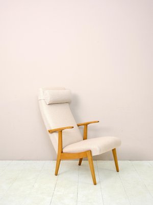 Vintage Scandinavian Armchair with Headrest 1960s for sale at Pamono
