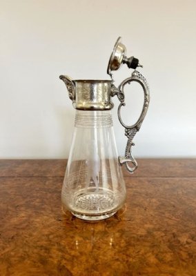Victorian Glass and Silver Plated Claret Jug, 1860s for sale at Pamono