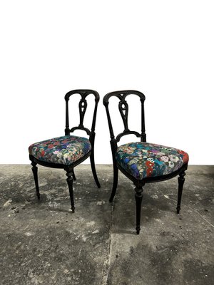 Set of Victorian Vintage Aesthetic Movement Ebonised Hall Chairs