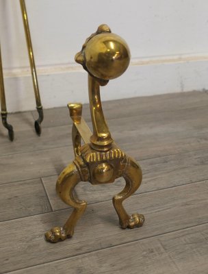 【フランス】アンティーク 火消し ハサミ型 ゴールド 脚付き自立式 15.5㎝ Arts and Crafts Brass Gothic Fireside Tools, 1880s, Set of 4 for