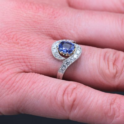 BELLE ÉPOQUE Sapphire 1-1 Belle Epoque Style Sapphire, Diamond, 18 Karat Yellow Gold