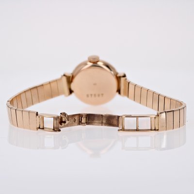 French 1960s 18 Karat Rose Gold Zenith Women Watch 