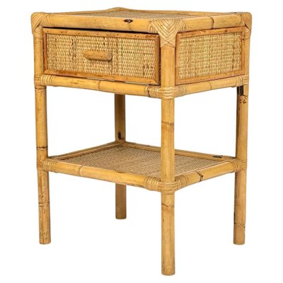 Italienischer Mid-Century Nachttisch aus Bambus & Rattan, 1970er bei Pamono  kaufen