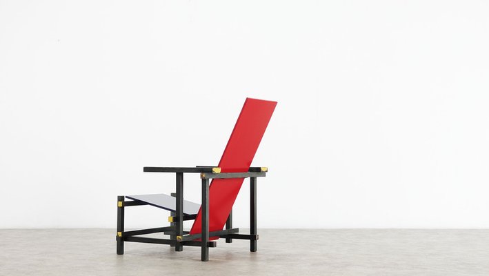 Todopoderoso doce tinta Red Blue Chair by Gerrit Rietveld for Cassina No. 213, 1970 for sale at  Pamono