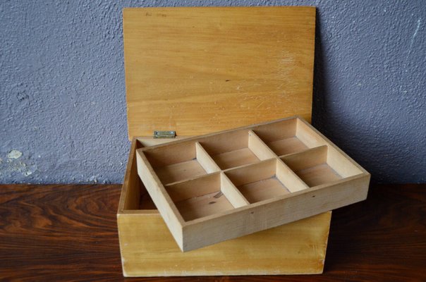 Vintage Wooden Sewing Box, 1950s for sale at Pamono