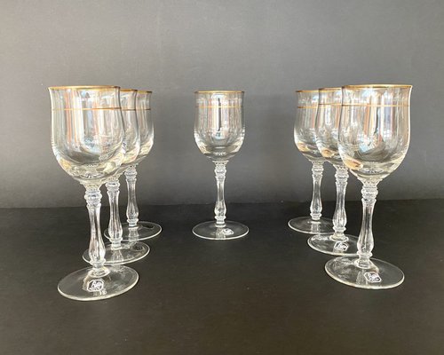 Vintage Crystal Wine Glasses by Gallo, 1980, Set of 8 for sale at