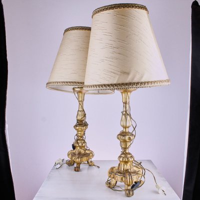 Lampada vintage in oro, inizio '700 in vendita su Pamono