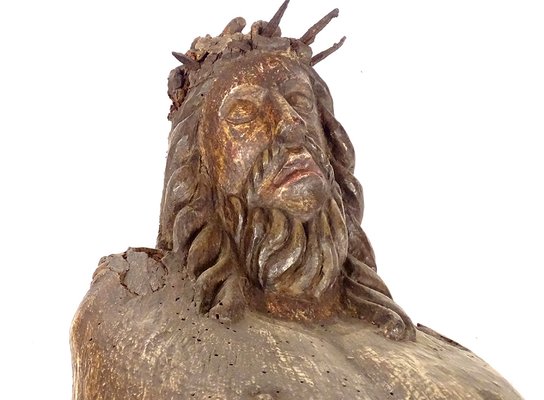 Busto di Cristo con la corona di spine, 1300-1400, legno in vendita su  Pamono