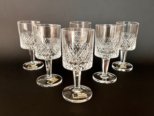 Weingläser aus Bleikristall mit Rautenmuster von Barthmann, West Germany, 1970er, 6 . Set bei Pamono kaufen