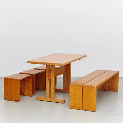 Table Stools And Benches By Charlotte Perriand For Les Arcs For Sale At Pamono