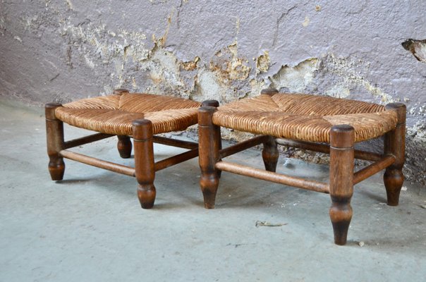 Small Rustic Stools Set of 2 for sale at Pamono