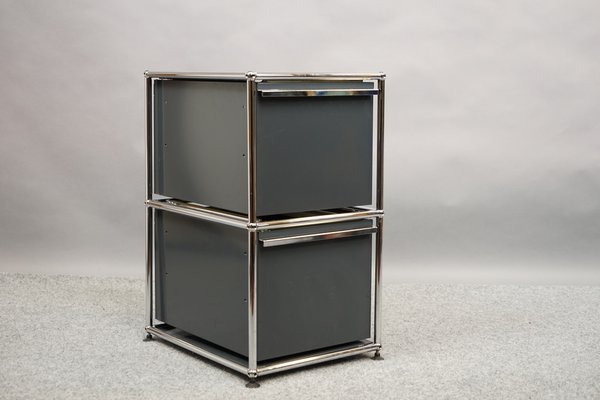 Grauer Vintage Sideboard Servierwagen von Fritz Haller fur USM Haller bei Pamono kaufen