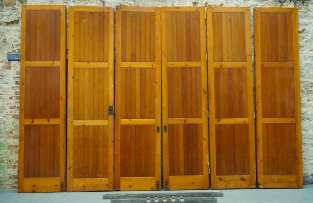 Vintage Architectural Oregon Pine Room Divider Bi Folding Doors For Vintage Architectural Oregon Pine Room Divider Bi Folding Doors 2
