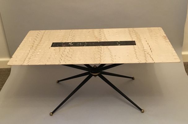 Table Basse Sputnik Avec Plateau En Marbre Italie 1960s En Vente