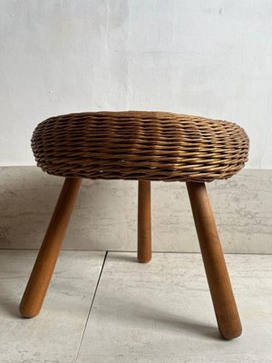 Wicker Stool by Tony Paul, 1950s for sale at Pamono