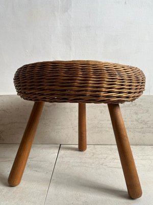 Wicker Stool by Tony Paul, 1950s for sale at Pamono