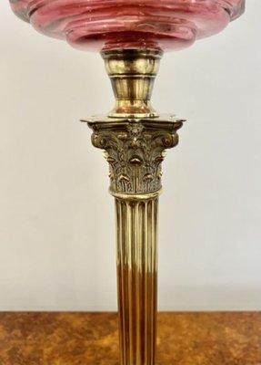 Victorian Brass Oil Lamp, 1880s