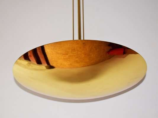 Large Mid Century Brass Dome Ceiling Light by J.T. Kalmar 1970s