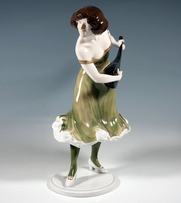 Large Porcelain Cabaret Figurine by R. Marcuse for Rosenthal, 1920