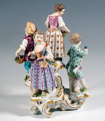 マイセン アンティーク フィギュア 子供園芸家 耕す少年 ガーデニング