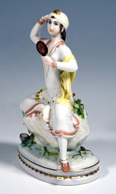 Statuette Rosenthal En Porcelaine - Personnage Vierge/Buveuse, Style Art Nouveau, Signée