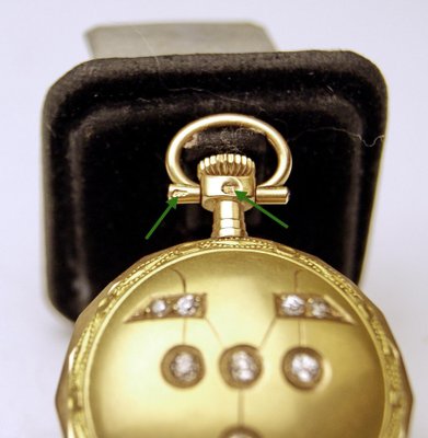 Montre De Poche Ancienne Femme Chaux De Fonds - Boîtier En Or 14 Carats, Pleine Bijou - Avec Son étui D'origine