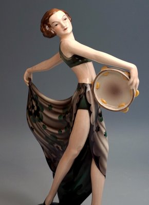 Vienna Dancer with Tambourine La Jana by Josef Lorenzl for