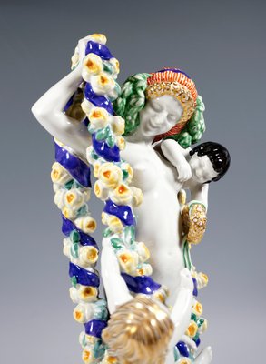 Large Art Nouveau Meissen Figure Flora with Cupids by Emmerich