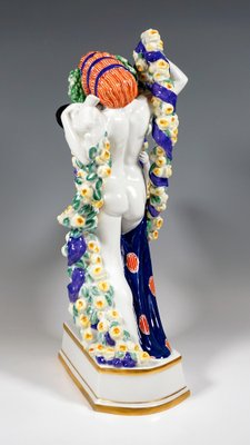 Large Art Nouveau Meissen Figure Flora with Cupids by Emmerich