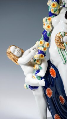Large Art Nouveau Meissen Figure Flora with Cupids by Emmerich
