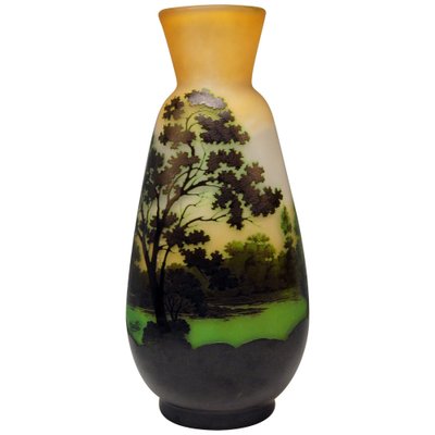 【期間限定送料無料】 by Vase Landscape Glass Nouveau Art Emile Gallé for Gallé アート・デザイン・音楽