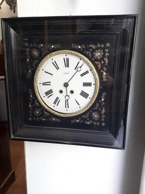 Reloj de pared Napole n III franc s de bano con incrustaciones de