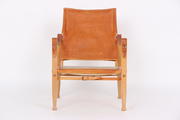 Safari Chair with Natural Leather by Kaare Klint for Rud