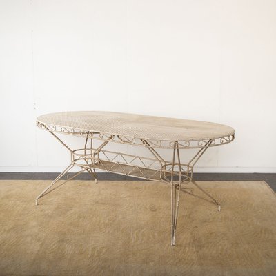 Large Oval Garden Table in Wrought Iron 1950s