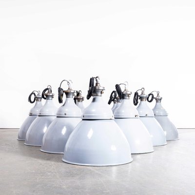 Double Domed Benjamin Enamelled Pendant Lamp, 1950s for sale at Pamono