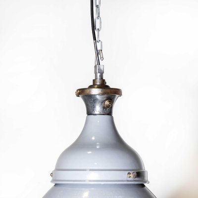 Double Domed Benjamin Enamelled Pendant Lamp, 1950s for sale at Pamono