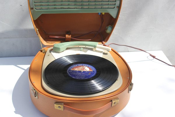 Tocadiscos vintage en maleta de Philips, años 50 en venta en Pamono