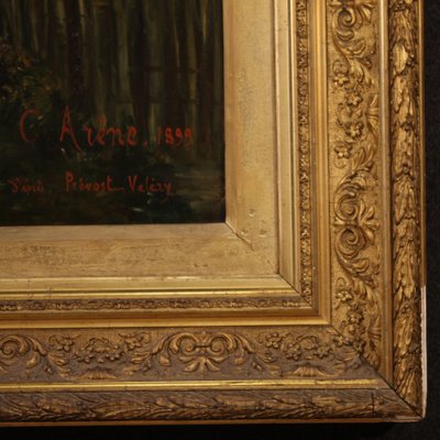 Tableau Paysage Américain 19ème - Huile Sur Toile Signée - Certificat D'authenticité