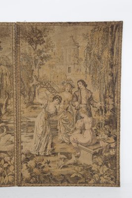 Antique Tapestry of Upper Middle Class Daily Scenes, 1890s, Set of