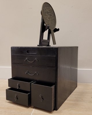 Dresser with Mirror in Lacquered Black, Japan, 1880s for sale at Pamono