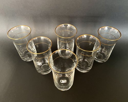 Vintage German Crystal Water Glasses from Gallo, 1970s, Set of 6 for sale  at Pamono
