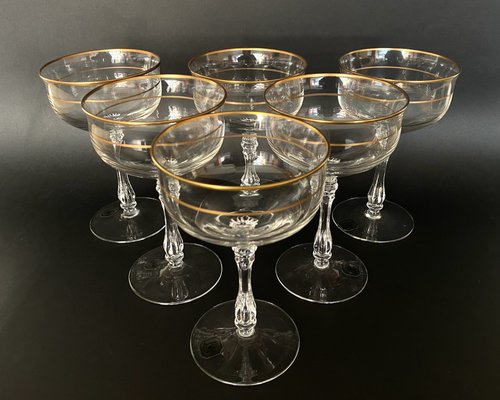 Vintage German Crystal Champagne Glasses by Gallo, 1970, Set of 6