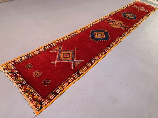 Tapis Marocain Berbère Zemmour Vintage – Rouge, Laine 100% – 280x70 Cm