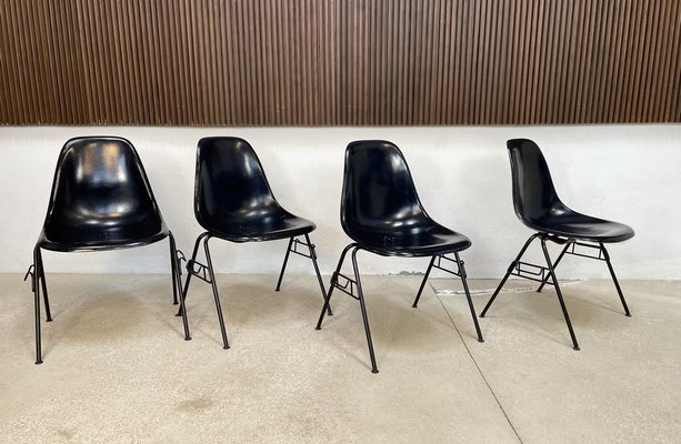 Fiberglass DSS Stacking Side Chairs by Charles & Ray Eames for