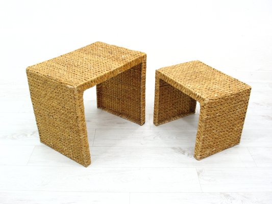 Vintage Banana Fiber Coffee Tables from Ikea 1980s Set of 2 for