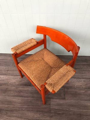 Italian Armchair in Beech and Straw in the style of Cassina Italian Armchair in Beech and Straw in the style of Cassina