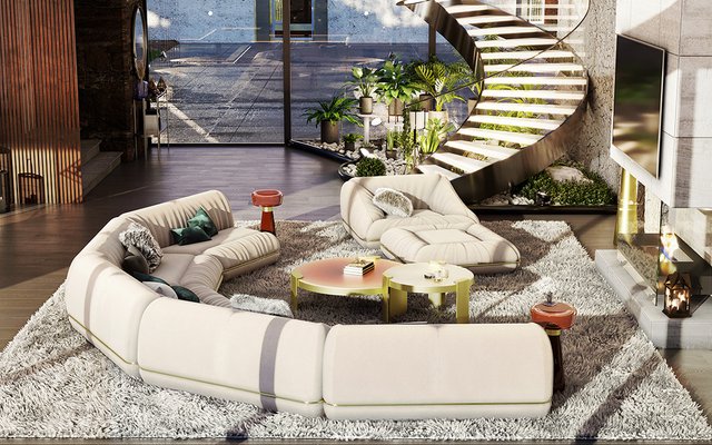 Xenon Sectional Sofa by Essential Home Set of 4