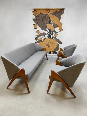 Skandinavisches Mid Century Sofa und Stuhle 1950er 3er Set