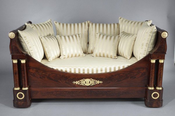 Canapé-lit En Acajou Et Tissu Marron, Marque Générique, Type Lattes