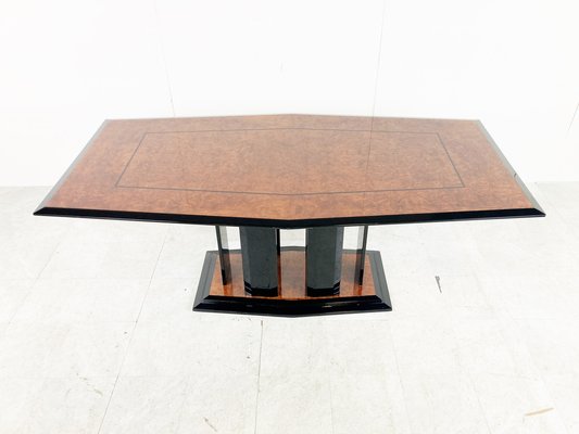 Extendable burl outlet wood dining table